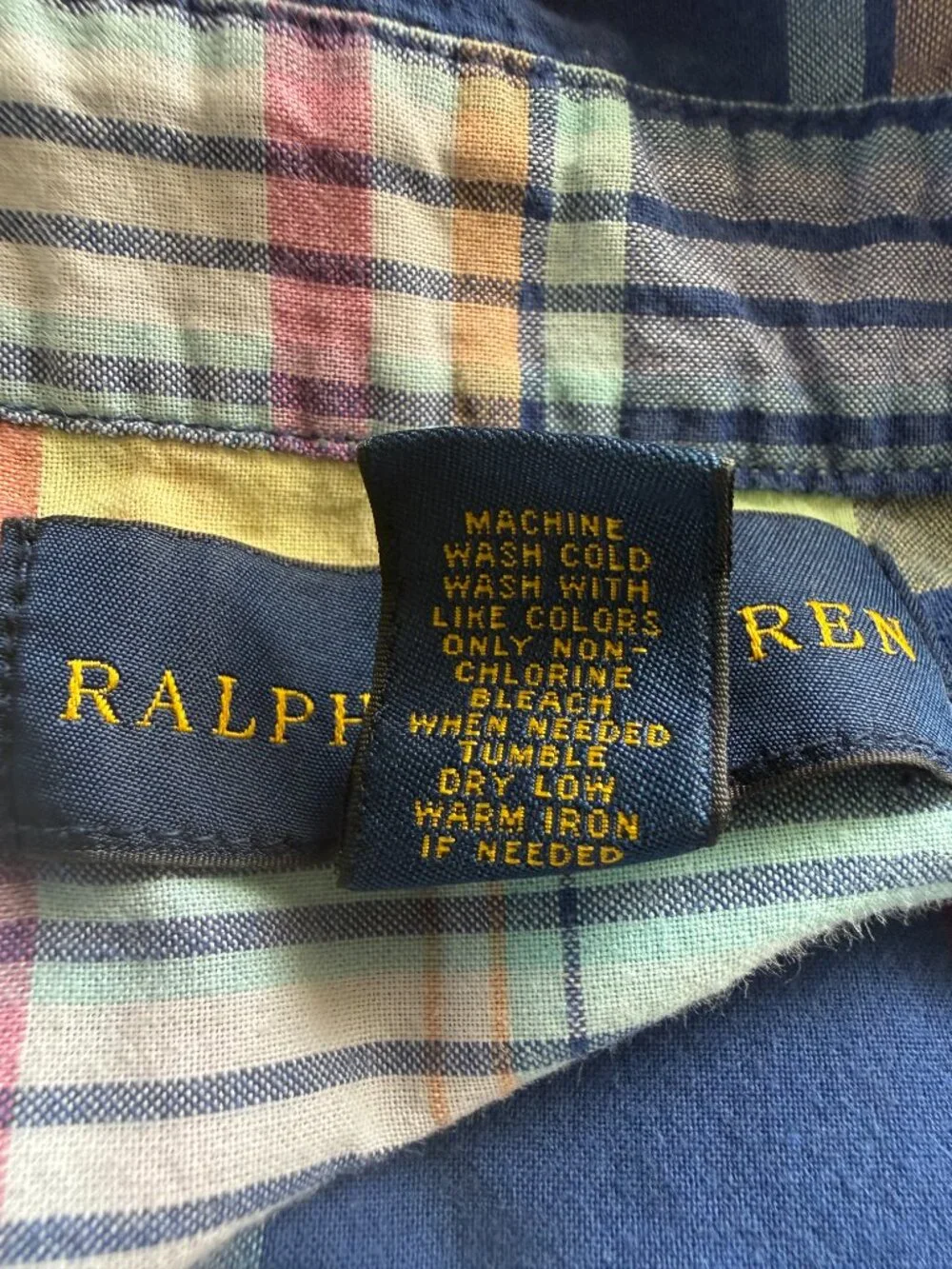 Ralph Lauren boys XL 18-20 plaid short sleeve collared button down shirt